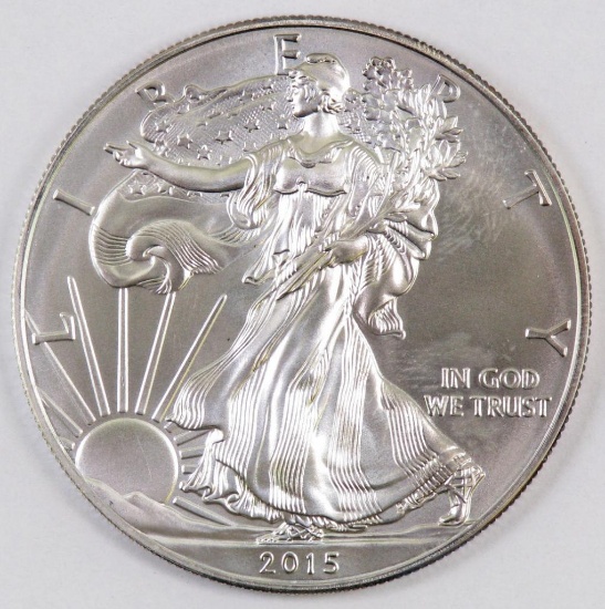 2015 American Silver Eagle One Ounce Silver Round.