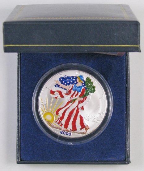 2000 American Silver Eagle Colorized One Ounce Silver Round.