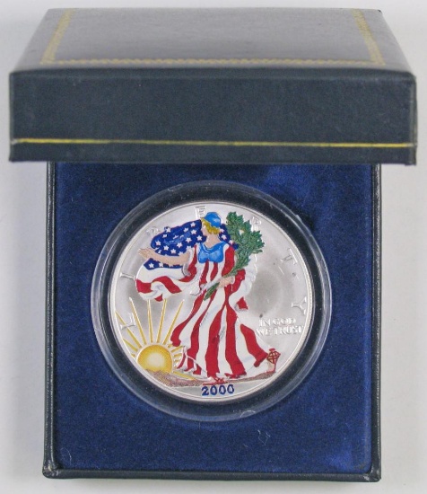 2000 American Silver Eagle Colorized One Ounce Silver Round.