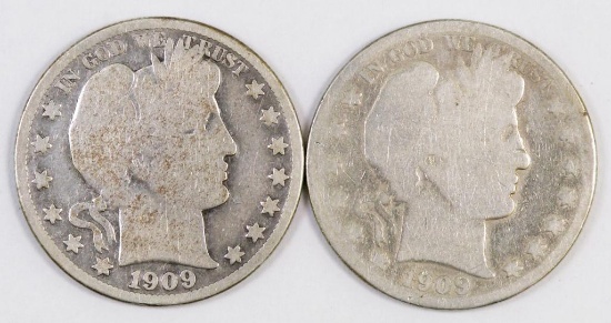 Lot of (2) Barber Silver Half Dollars.