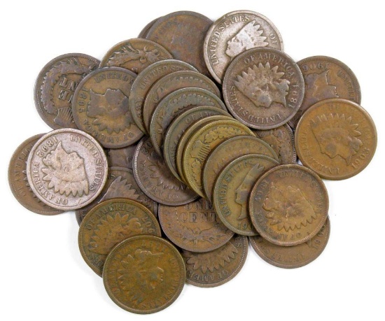Lot of (30) Indian Head Cents.