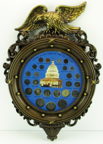 Decorative Display of United States Coins of the 20th Century.