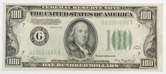 1934 $100 Federal Reserve Note.