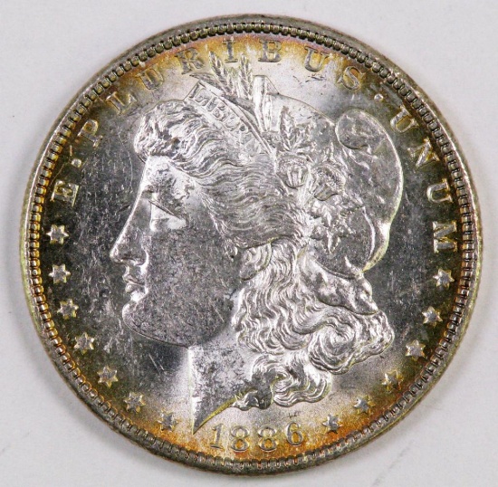 1886 P Morgan Silver Dollar.