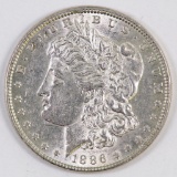 1886 P Morgan Silver Dollar.