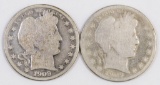 Lot of (2) Barber Silver Half Dollars.