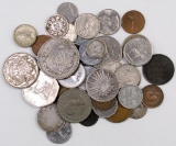 Lot of (40) Foreign Coins, some silver.