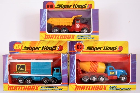 Group of 3 Matchbox Super Kings Die-Cast Vehicles with Original Boxes