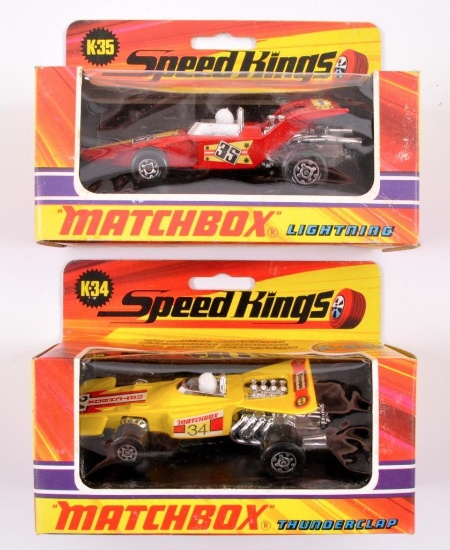 Group of 2 Matchbox Speed Kings Die-Cast Cars with Original Boxes