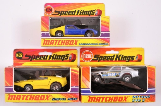 Group of 3 Matchbox Speed Kings Die-Cast Cars with Original Boxes