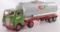 Consolidated Freightways Tin Friction Semi Truck with Tanker Trailer