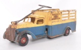Antique Buddy L Pressed Steel Deluxe Rider Delivery Truck Pull Toy