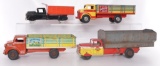Group of 4 Marx Pressed Steel Delivery Trucks