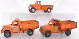 Group of 3 Buddy L Pressed Steel Highway Maintance Trucks