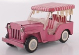 Japanese Tin Friction Fringed Top Jeep