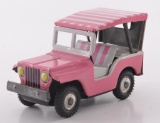 Japanese Tin Friction Pink Jeep