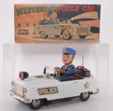 TN Japanese Tin Litho Battery Operated Mystery Police Car with Original Box