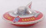 Haji Japanese Tin Litho Flying Saucer Friction Toy