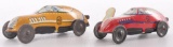 Group of 2 Marx Japanese Tin Litho Wind Up Race Cars
