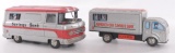Group of 2 Japanese Tin Litho Armored Car Savings Bank Coin Bank Friction Toys