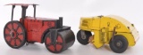 Group of 2 Tin Wind Up Construction Vehicles