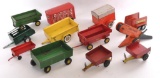 Group of 12 Pressed Steel 1/16th Scale Trailers