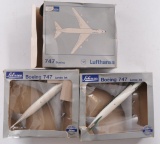 Group of 3 Schuco Die-Cast Boeing 747's