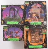 Group of 4 Lemax Spooky Town Light Up Statues in Original Boxes