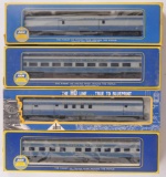 Group of 4 AHM Baltimore and Ohio HO Gauge Passenger Train Cars in Original Boxes