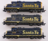 Group of 3 Mantua Tyco Santa Fe HO Gauge Locomotives