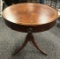Vintage drum table with leather top