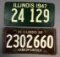 Group of 2 Vintage Illinois License Plates