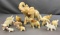 Group of 13 hand carved onyx elephant figurines