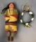 Group of Native American Doll and necklace
