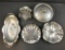 Group of 5 Aluminum serving plates, covered dish and more