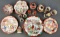 Group of Vintage Red Geisha Dishes, Plates, hair receiver, vase and more