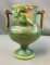 Vintage Roseville Green Bushberry Trophy Vase with Twig Handles No. 156