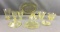Group of 10 Depression Glass Yellow Florentine Poppy Miscellaneous Dishes