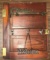Wooden repurposed cabinet door coat rack/key holder