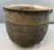Antique metal bean pot with handle