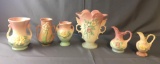 Group of 6 Hull and Roseville Pottery Vases