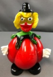 Murano glass clown tomato shaped figurine Vintage