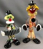 Group of 2 vintage Murano Glass clown figurines