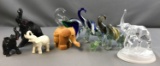 Group of 9 elephant figurines