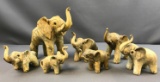 Group of 7 elephant figurines