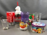 Group of Coca Cola, Bugs Bunny and other collectibles