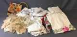 Large group of Vintage Handmade Doilies and more