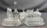 Group of 9 Clear glass and crystal items