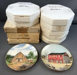 Group of 12 American Barns and other collector plates