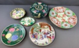 Group of Asian Plates, covered pot, Nippon and more